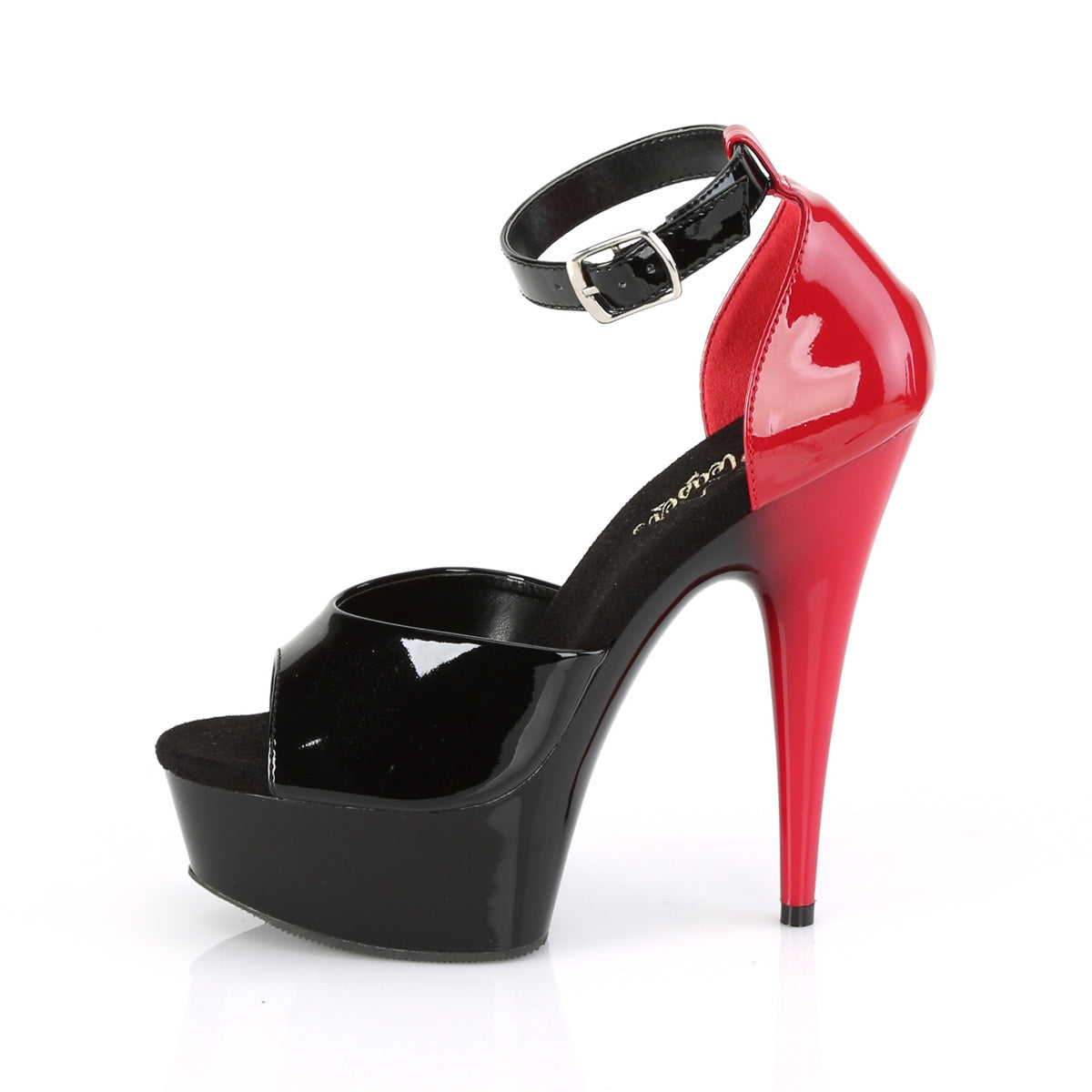 Pleaser Sandales pour femmes DELIGHT-617 BLK-ROUGE PAT / BLK-RED