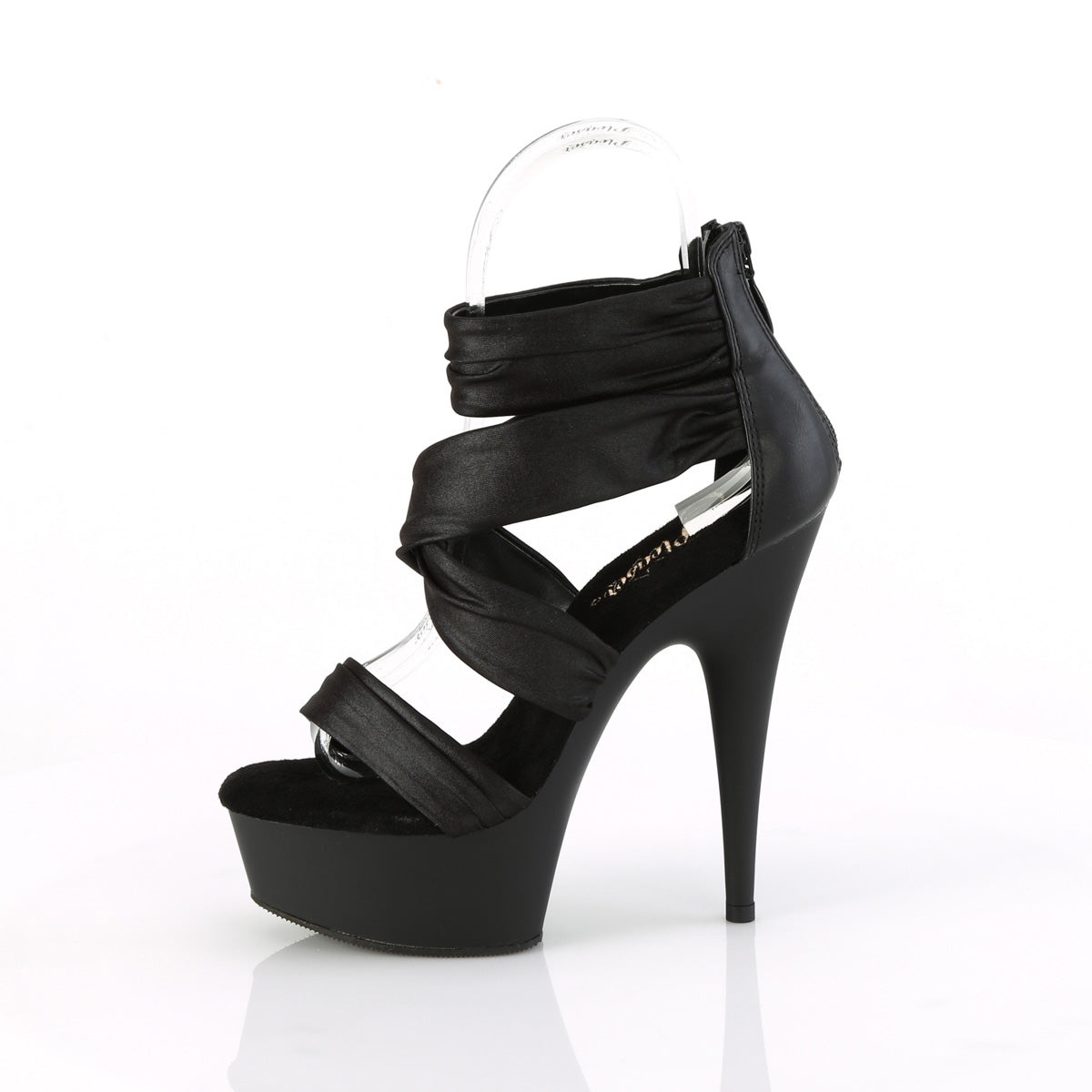 Pleaser DELIGHT-620 BLK FAUX LE-FABRIC / BLK MATTE