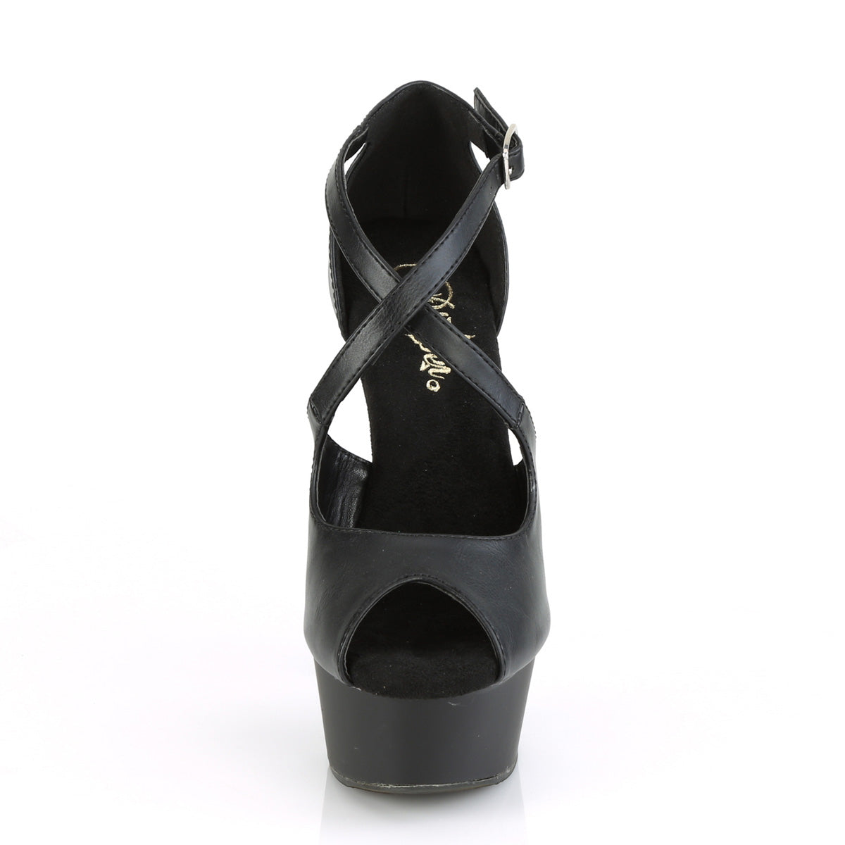 Pleaser Sandales pour femmes DELIGHT-621 BLK FAUX CUIR / BLK MATTE