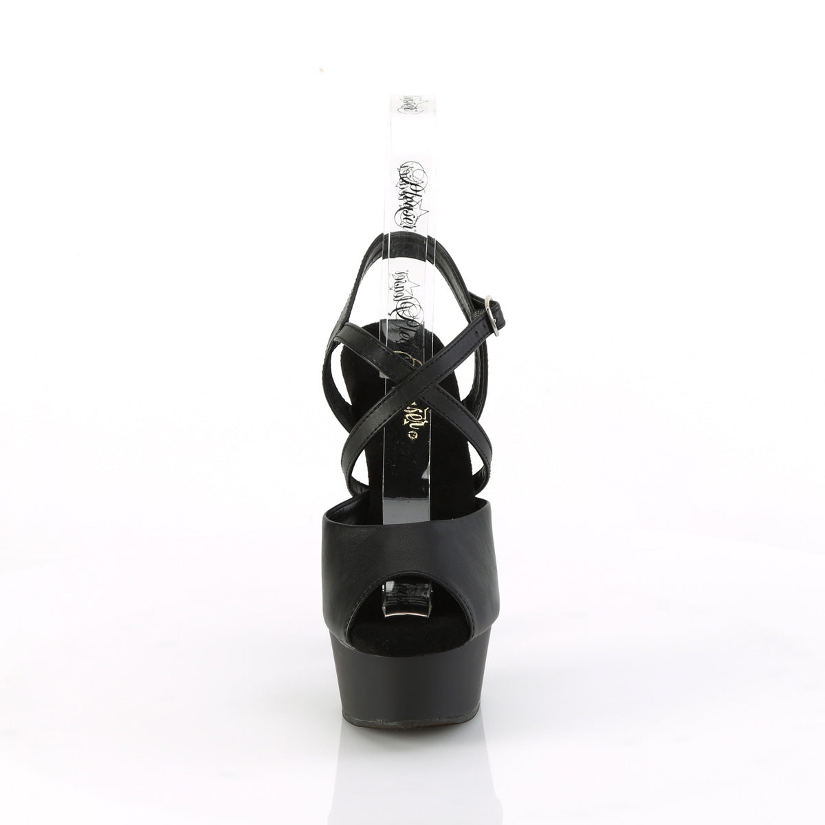 Pleaser DELIGHT-624-1 Blk Faux Leather/Blk Matte