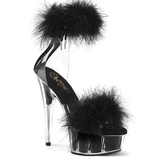 Pleaser   DELIGHT-624f CLR-Blk Fur / M