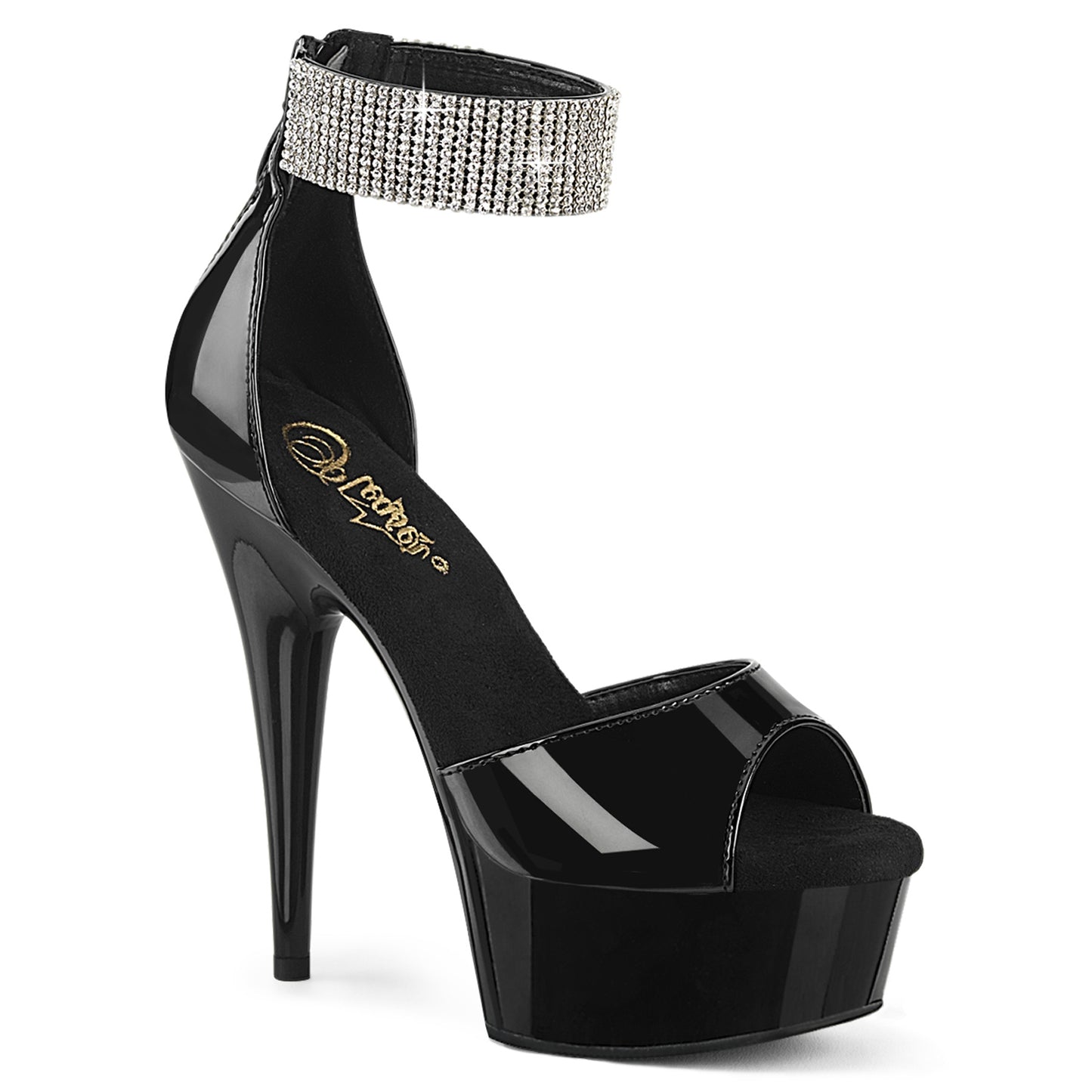 Pleaser DELIGHT-625 Blk Pat/Blk