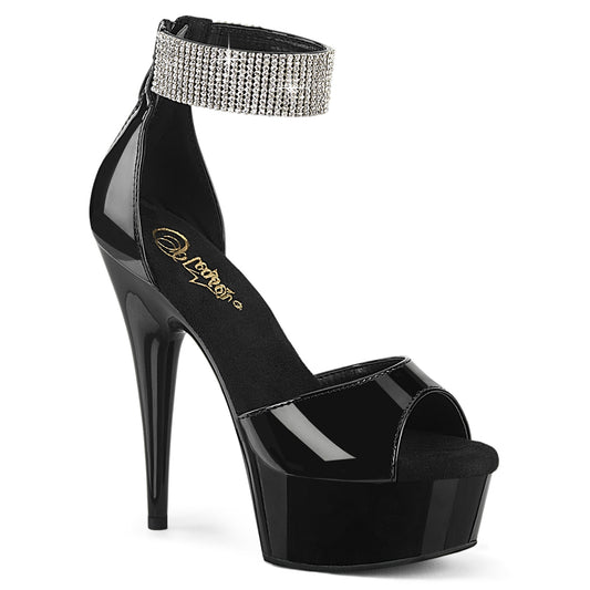 Pleaser   DELIGHT-625 blk pat / blk