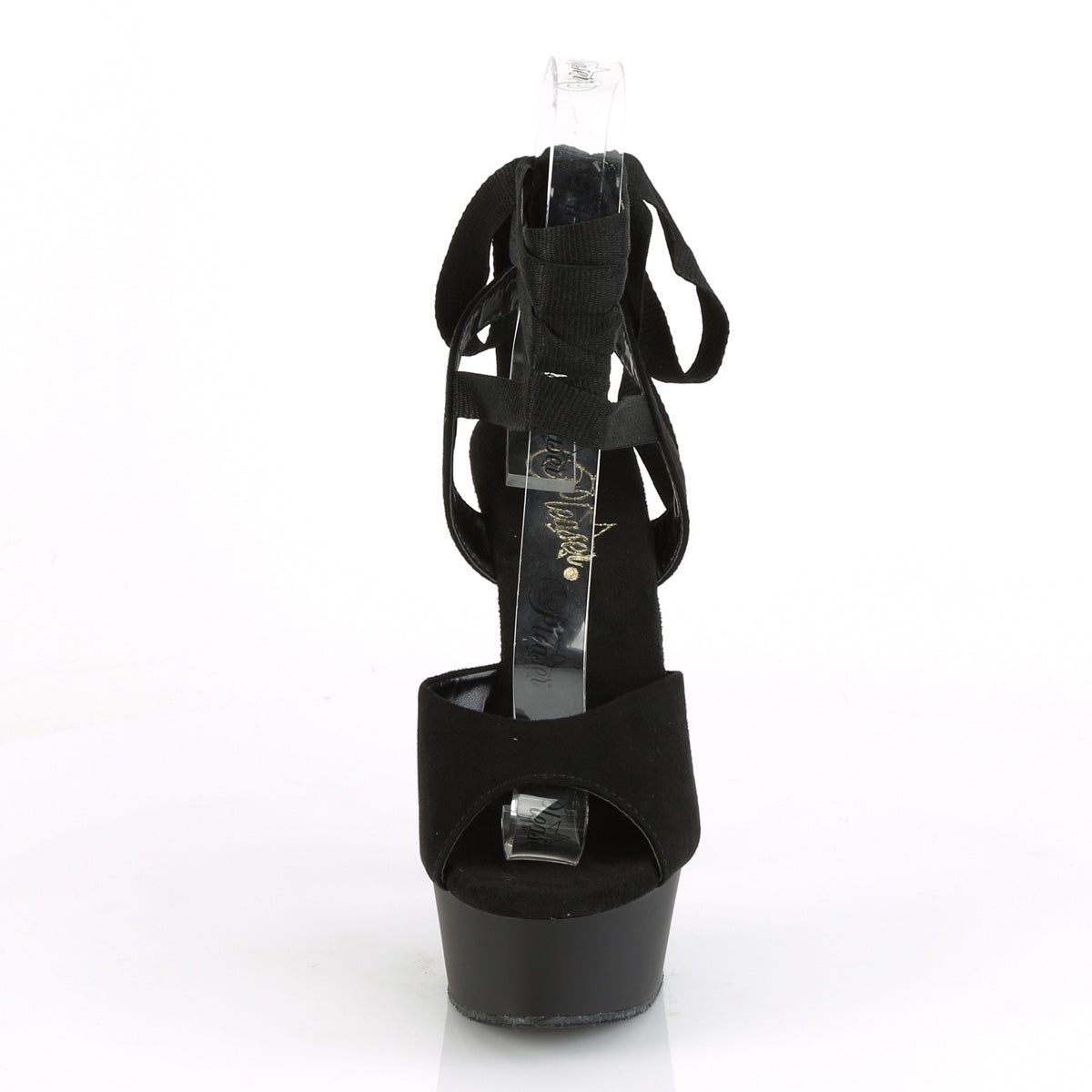 Pleaser Sandales pour femmes DELIGHT-634 BLK FAUX SUDE / BLK MATTE