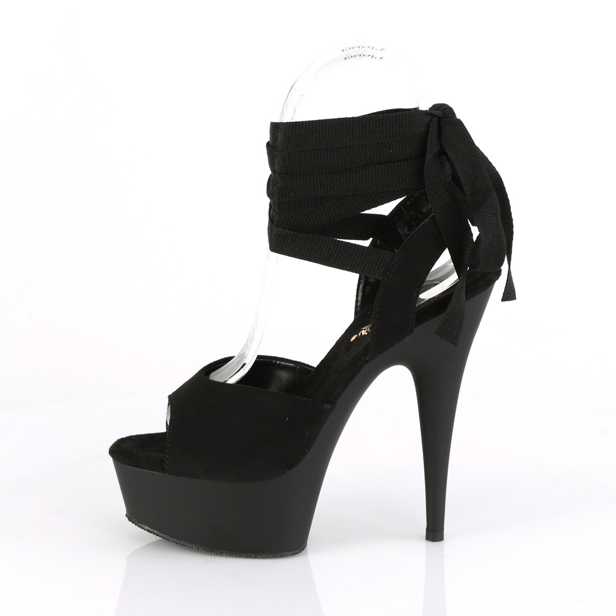Pleaser Sandales pour femmes DELIGHT-634 BLK FAUX SUDE / BLK MATTE