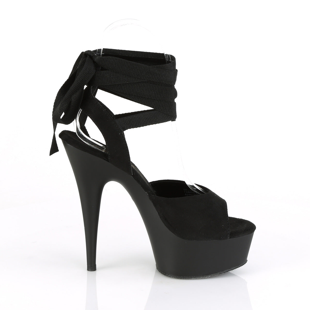 Pleaser Sandales pour femmes DELIGHT-634 BLK FAUX SUDE / BLK MATTE