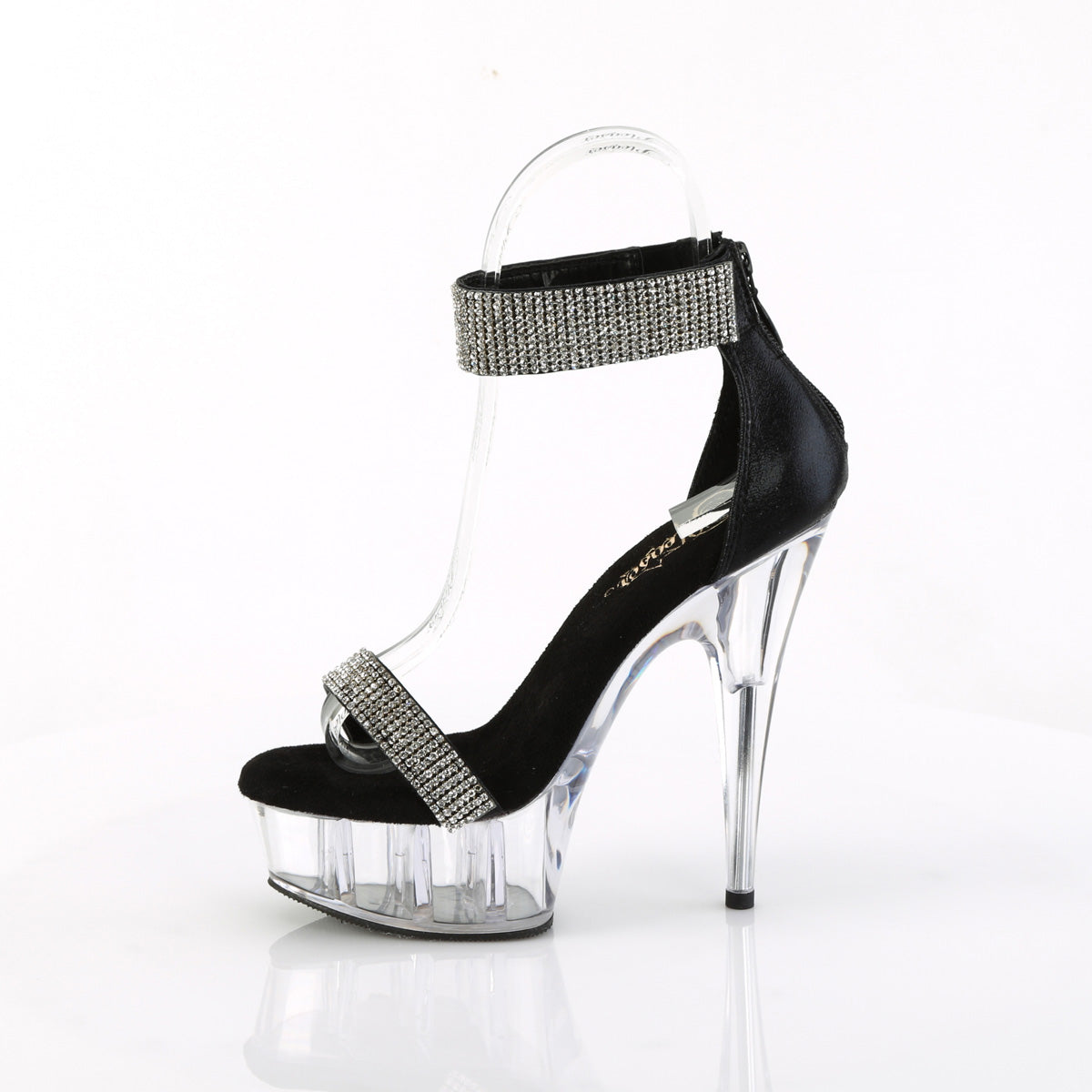 Pleaser DELIGHT-641 Blk Shimmery Fabric/Clr