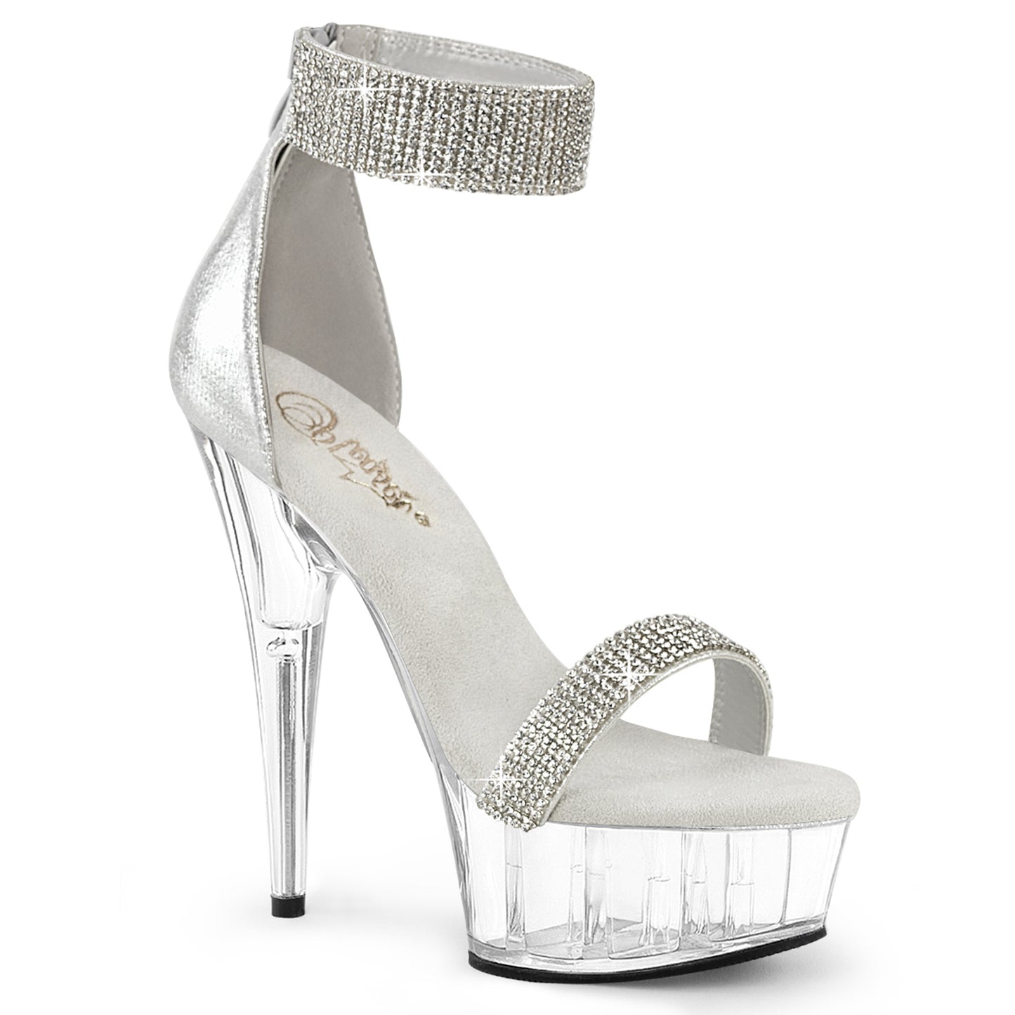 Pleaser DELIGHT-641 Slv Shimmery Fabric/Clr