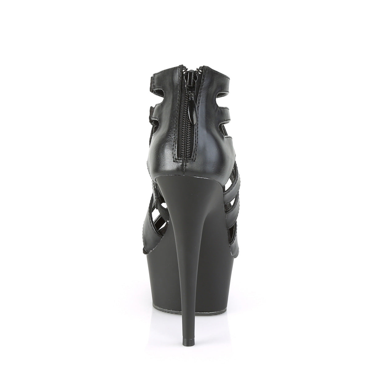 Pleaser Sandales pour femmes DELIGHT-645 Blk Faux Cuir / Blk Matte