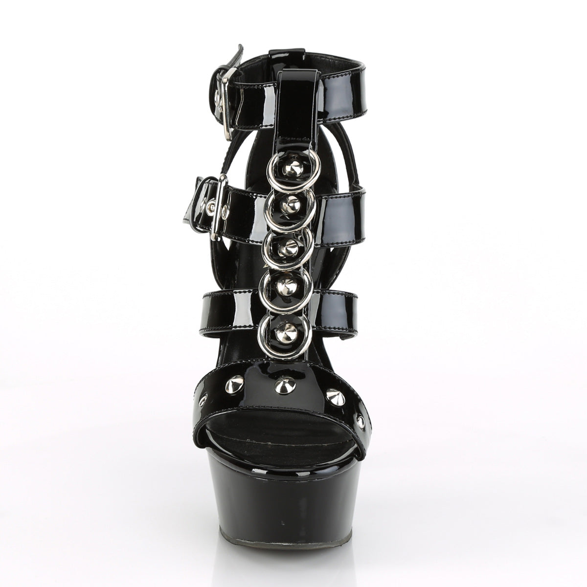 Pleaser Sandales pour femmes DELIGHT-658 BLK PAT / BLK