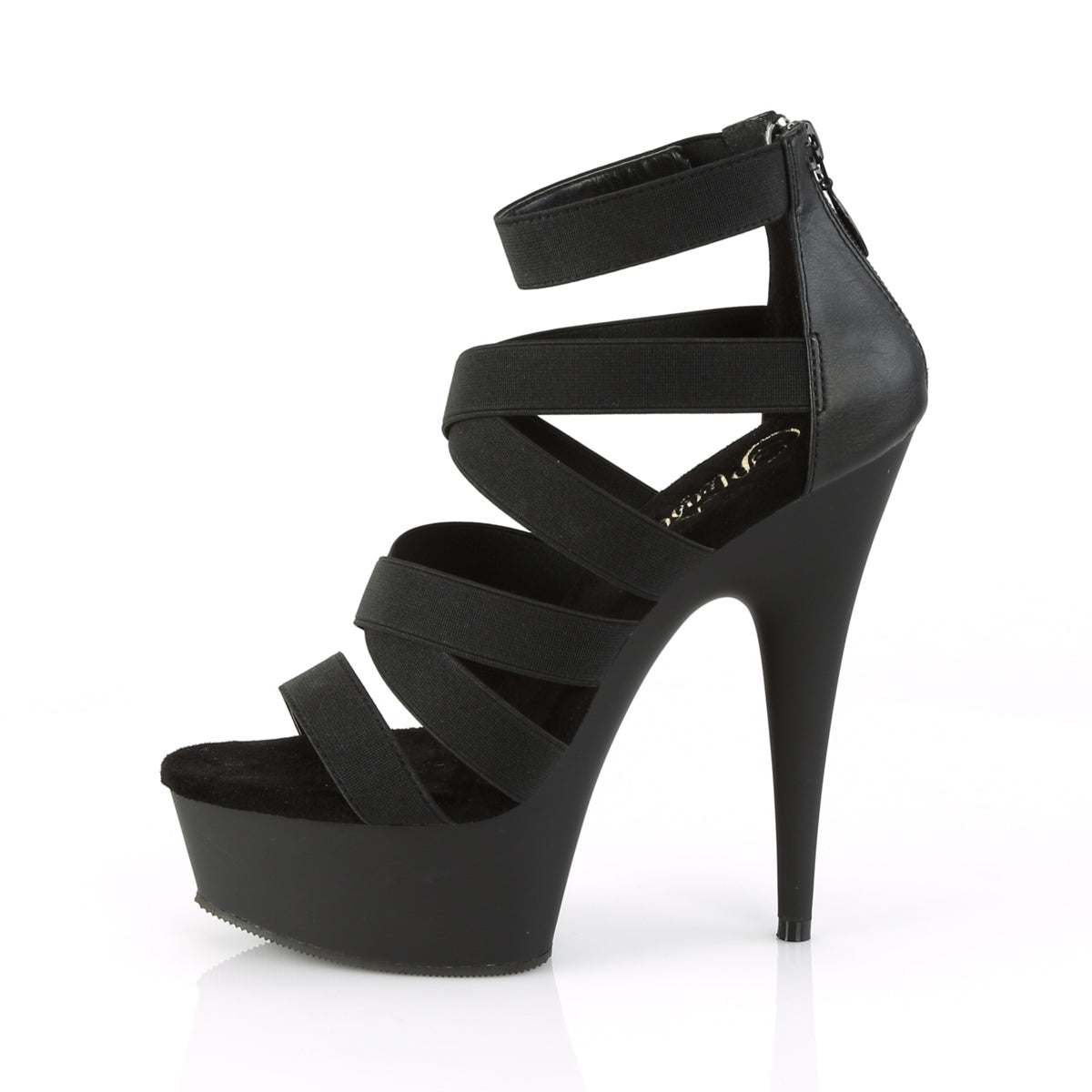 Pleaser Sandales pour femmes DELIGHT-659 BLK BAND BAND-FAUX CUIR / BLK MATTE