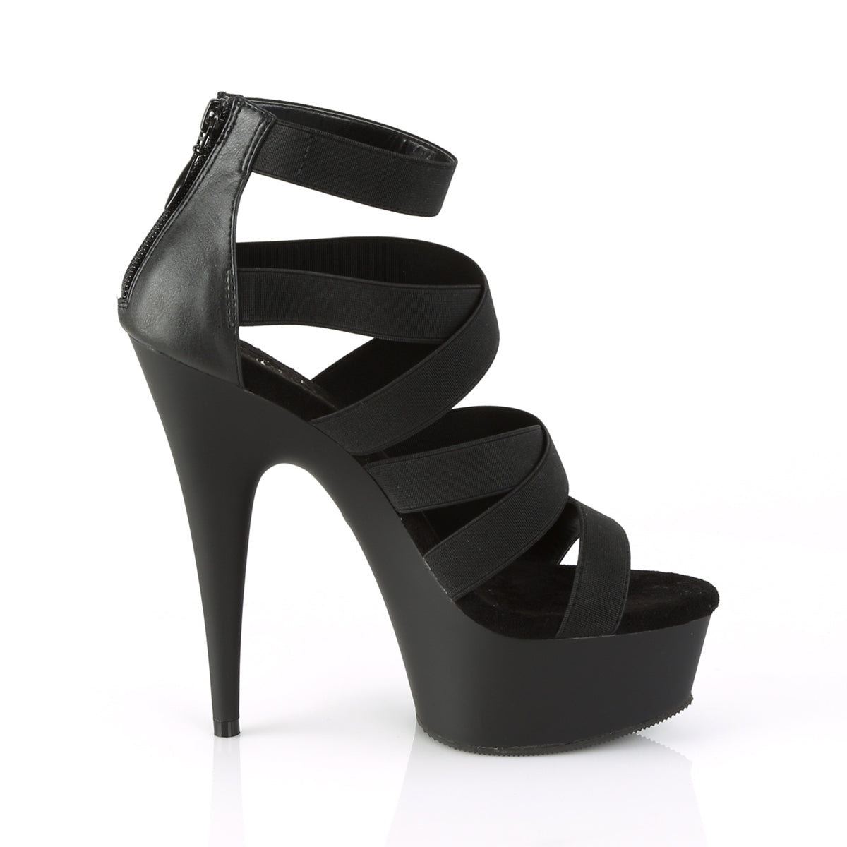 Pleaser Sandales pour femmes DELIGHT-659 BLK BAND BAND-FAUX CUIR / BLK MATTE