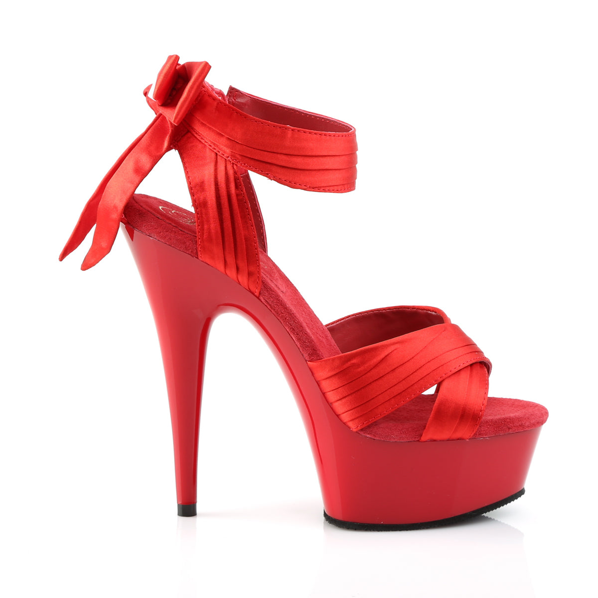 Pleaser Sandales pour femmes DELIGHT-668 Satin rouge / rouge