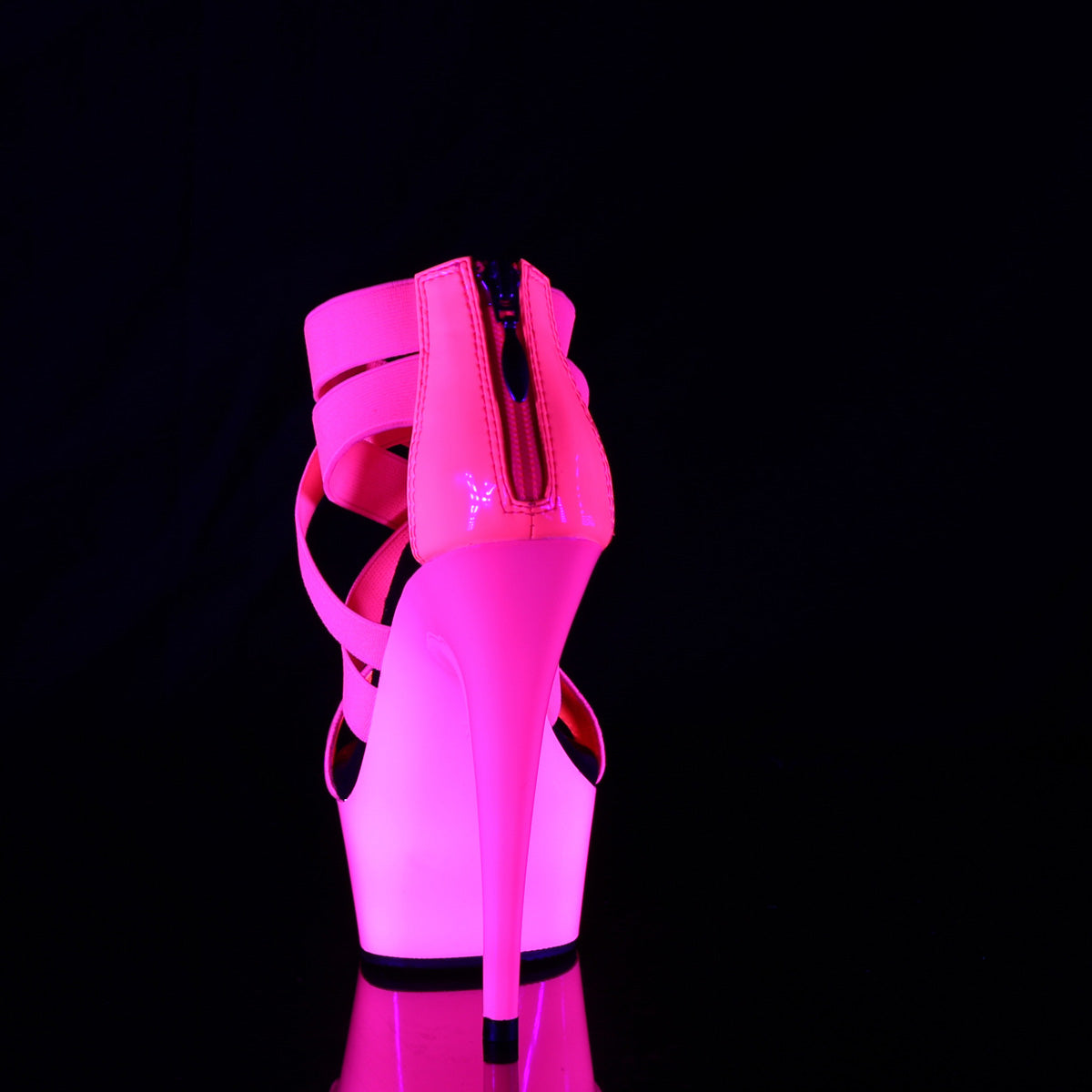Pleaser Sandales pour femmes DELIGHT-669UV Neon H. Bande élastique rose-Pat / néon H. P.