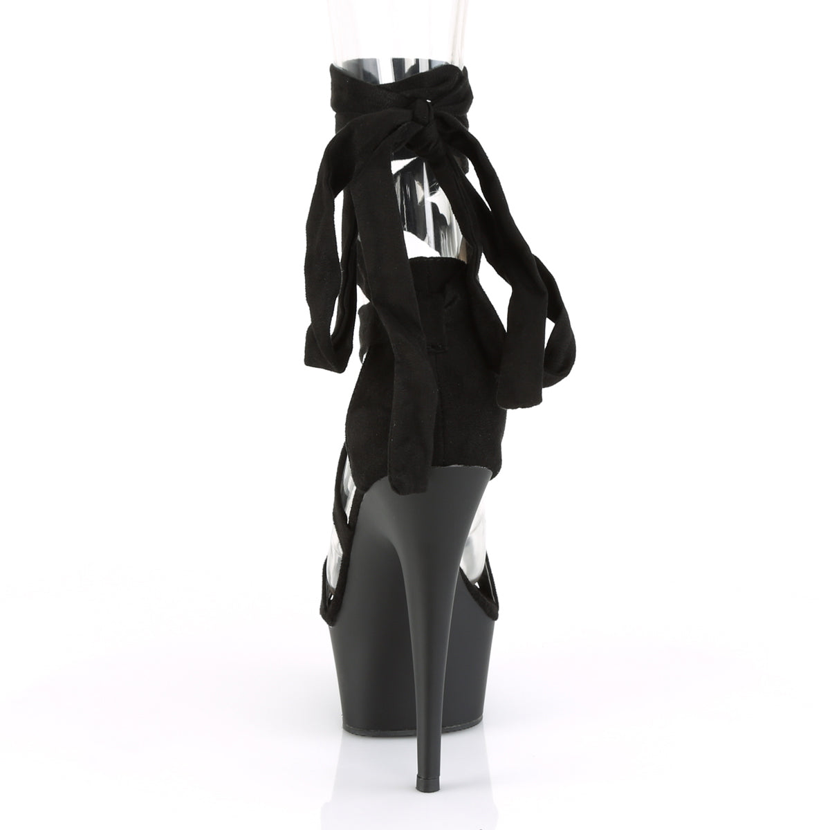 Pleaser Sandales pour femmes DELIGHT-671 BLK FAUX SUDE / BLK MATTE