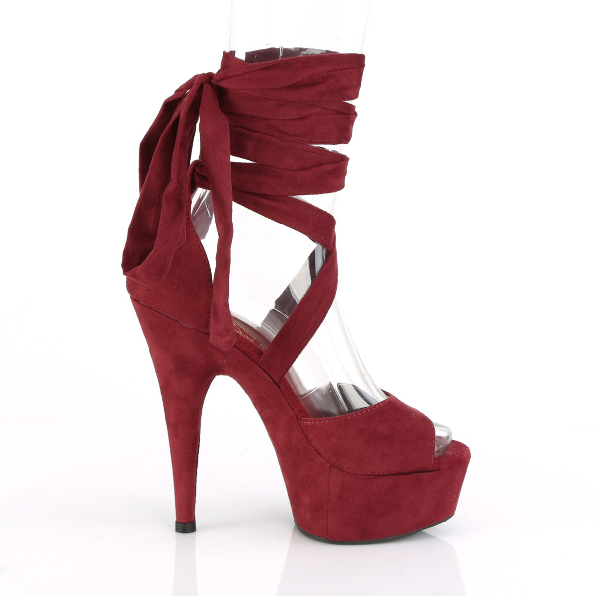 Pleaser Sandales pour femmes DELIGHT-679 Bourgogne Faux Suisse / Bourgogne Faux Suede