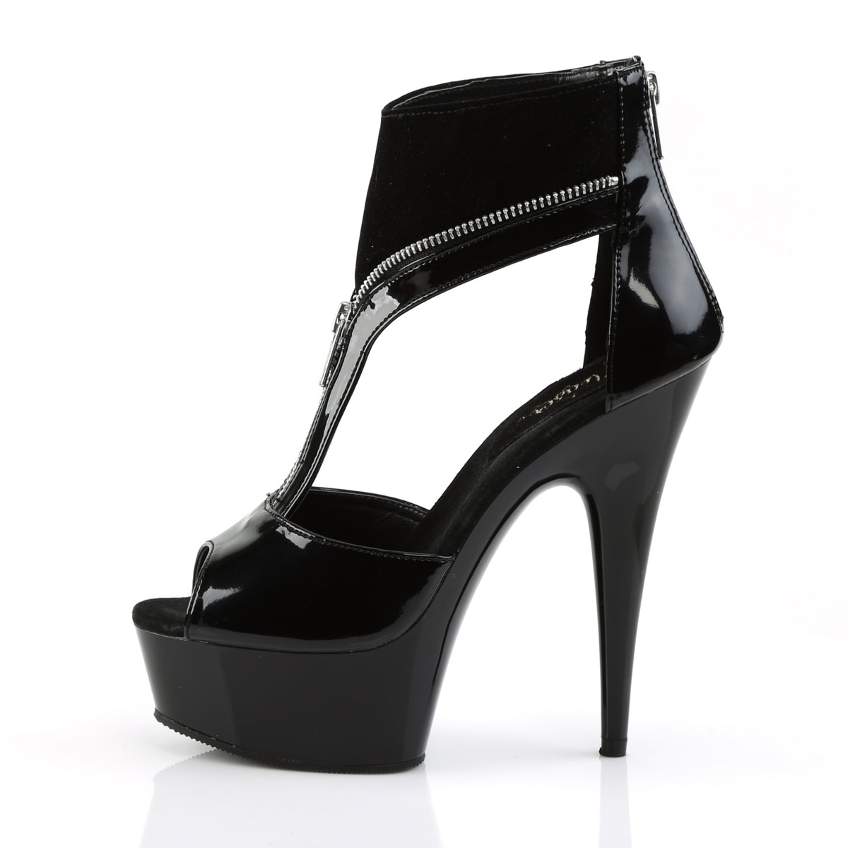 Pleaser Bottines pour femmes DELIGHT-690 Blk Pat-Lamy / Blk