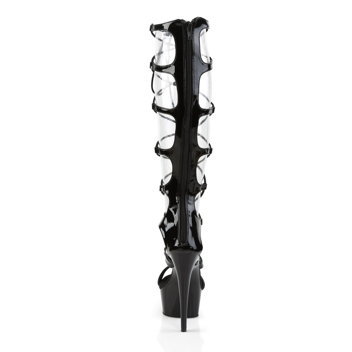 Pleaser Sandales pour femmes DELIGHT-698 BLK PAT / BLK