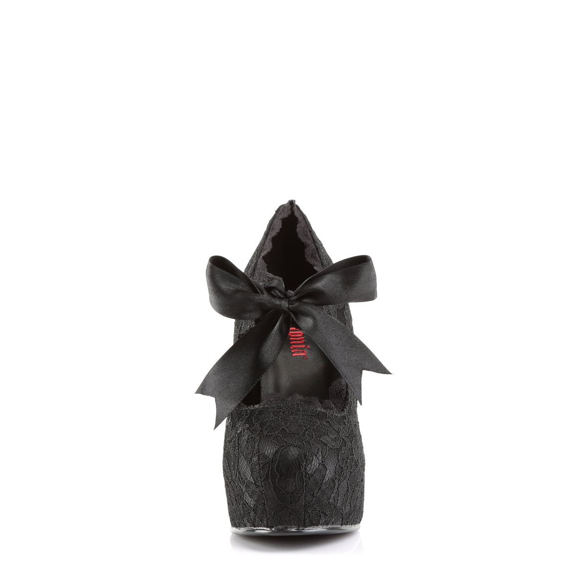 DemoniaCult Pompes pour femmes DEMON-11 dentelle BLK Satin-Black