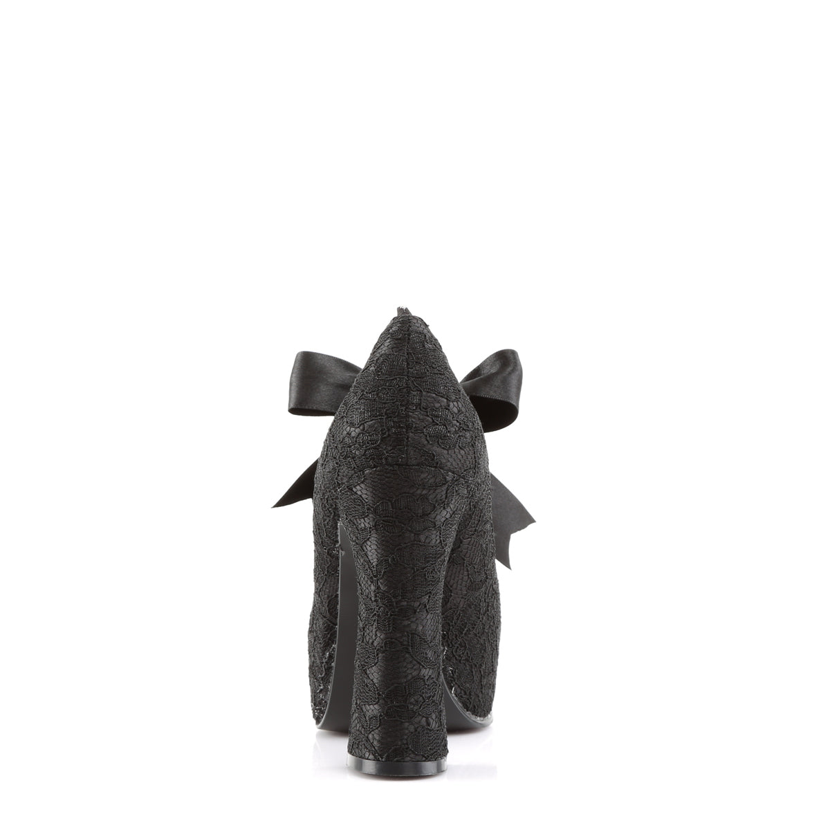 DemoniaCult Pompes pour femmes DEMON-11 dentelle BLK Satin-Black