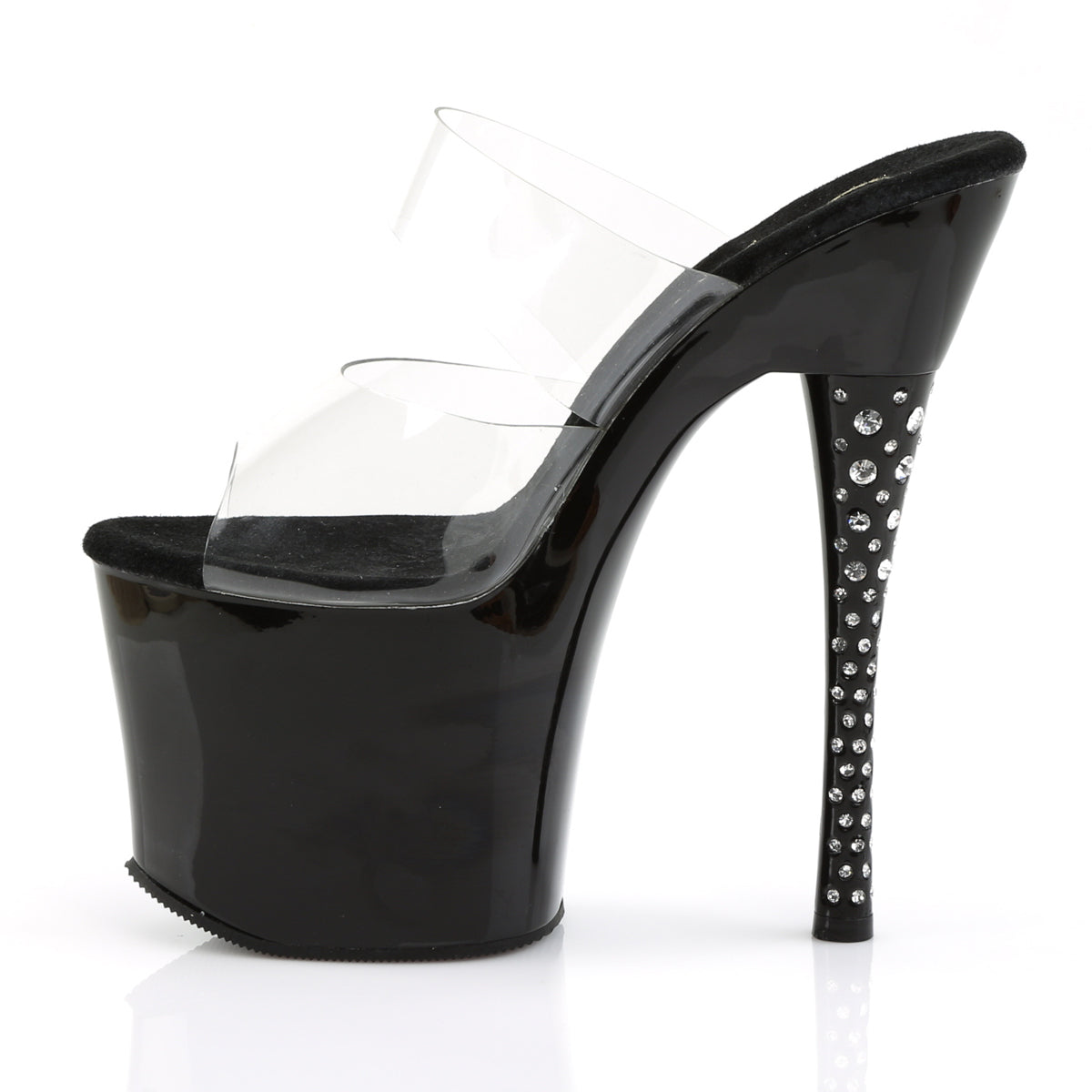 Pleaser Des sandales DIAMOND-702 CLR / BLK