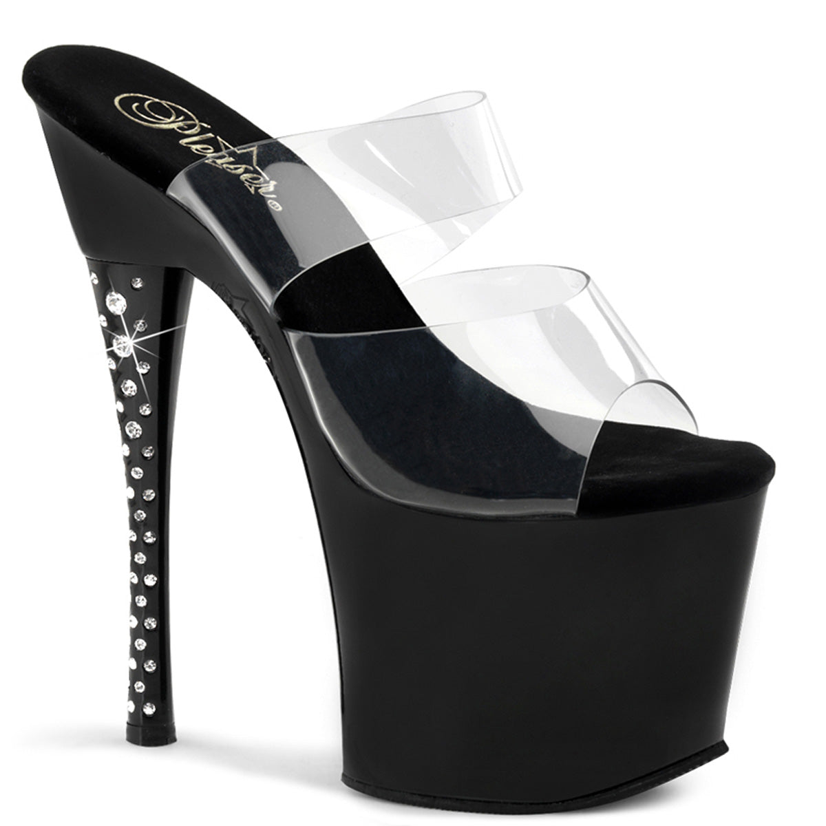 Pleaser Des sandales DIAMOND-702 CLR / BLK