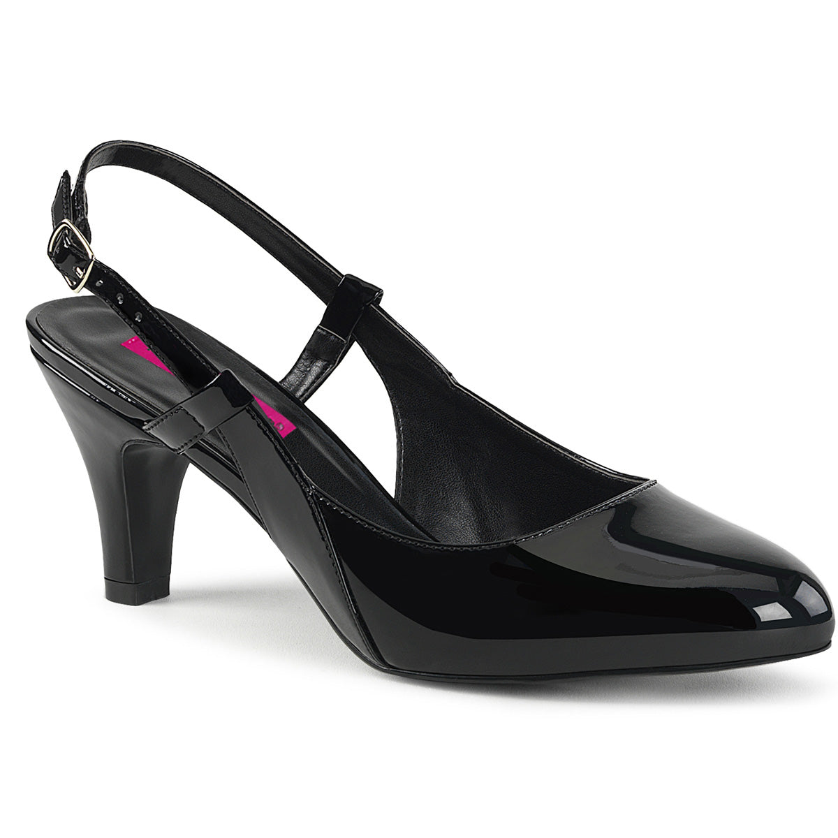 Pleaser Pink Label Womens Pumps DIVINE-418 Blk Pat