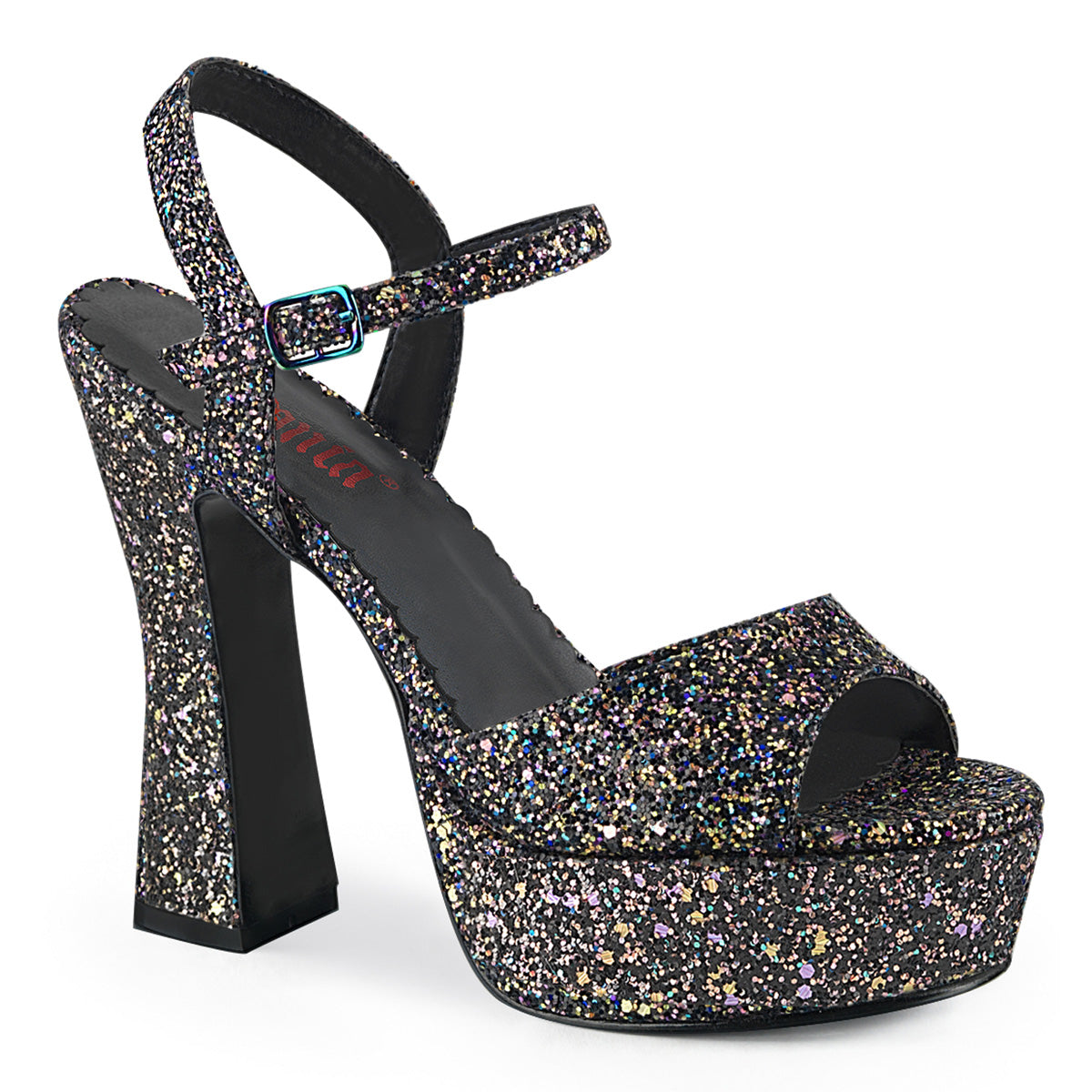 DemoniaCult Sandales féminines DOLLY-09 BLK multi-paillettes