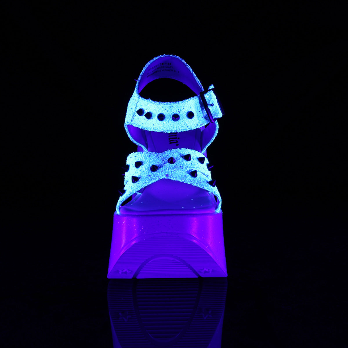 DemoniaCult Sandales féminines DYNAMITE-02 wht multi-paillettes