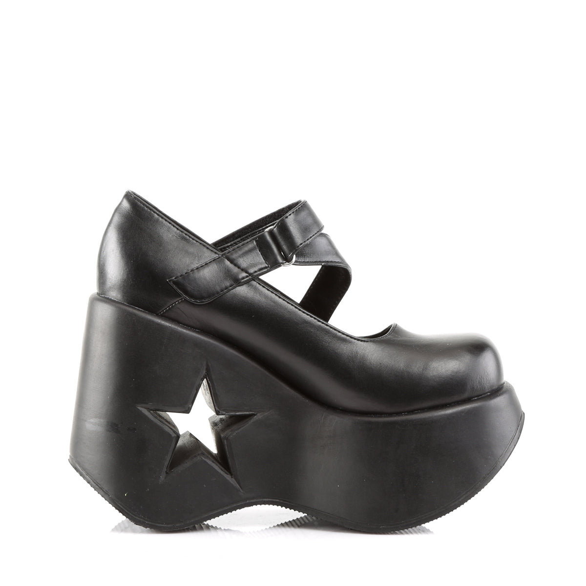 DemoniaCult Pompes pour femmes DYNAMITE-03 Cuir végétalien BLK