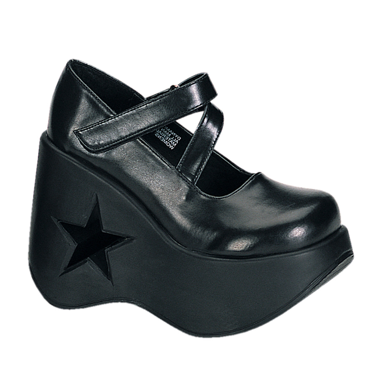 DemoniaCult Pompes pour femmes DYNAMITE-03 Cuir végétalien BLK
