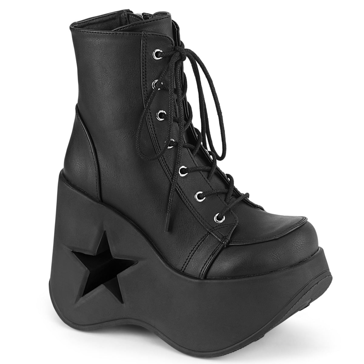 DemoniaCult Bottines DYNAMITE-106 Cuir végétalien BLK