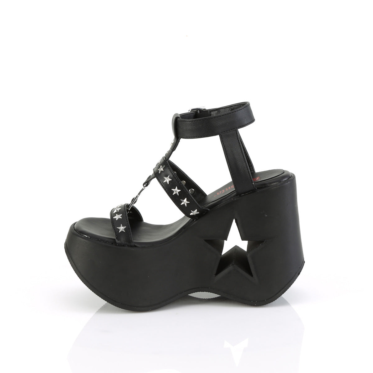 DemoniaCult Des sandales DYNAMITE-12 Cuir végétalien BLK