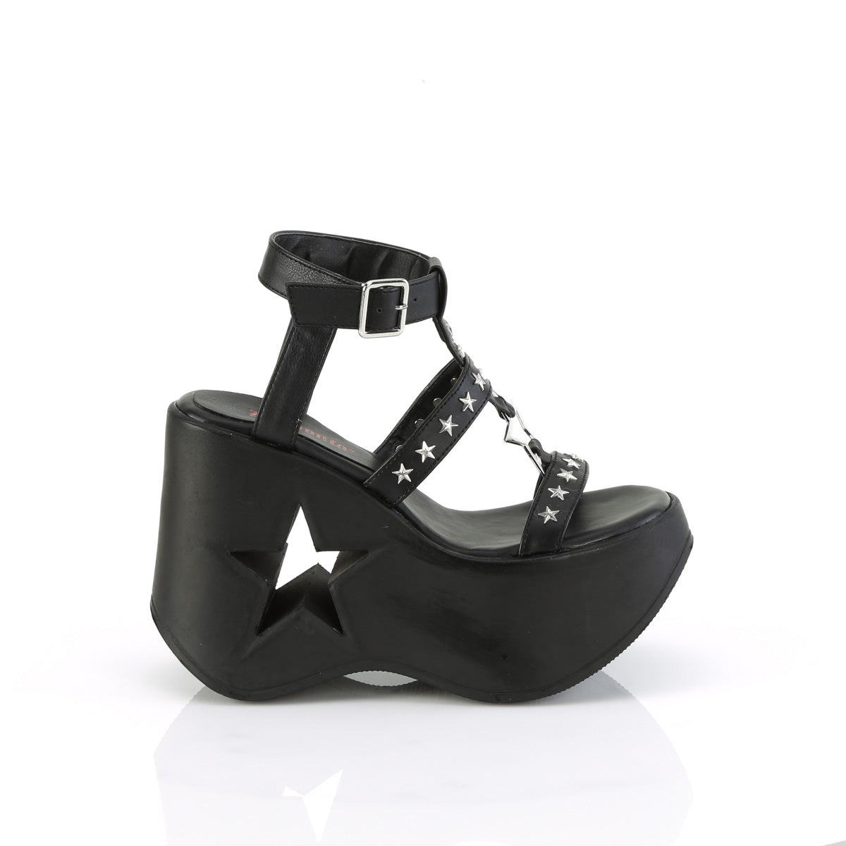 DemoniaCult Des sandales DYNAMITE-12 Cuir végétalien BLK