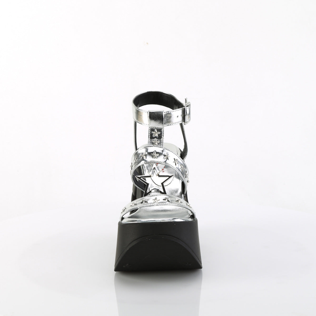 DemoniaCult DYNAMITE-12 cuir végétalien métallique en argent