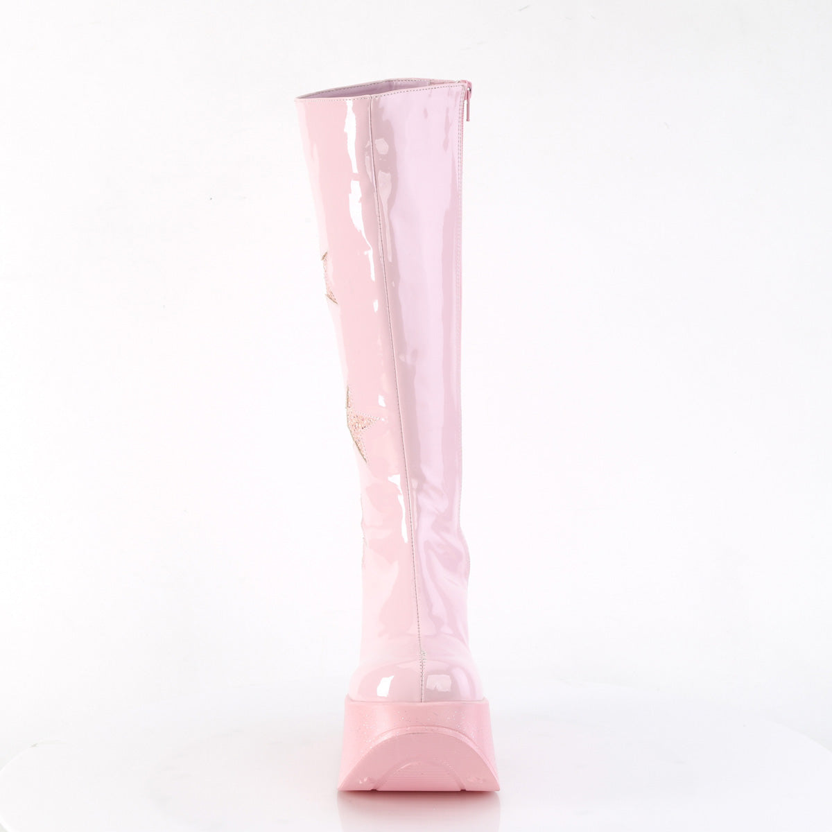 DemoniaCult Bottes DYNAMITE-218 B. Pat-b rose. Multi-coups roses