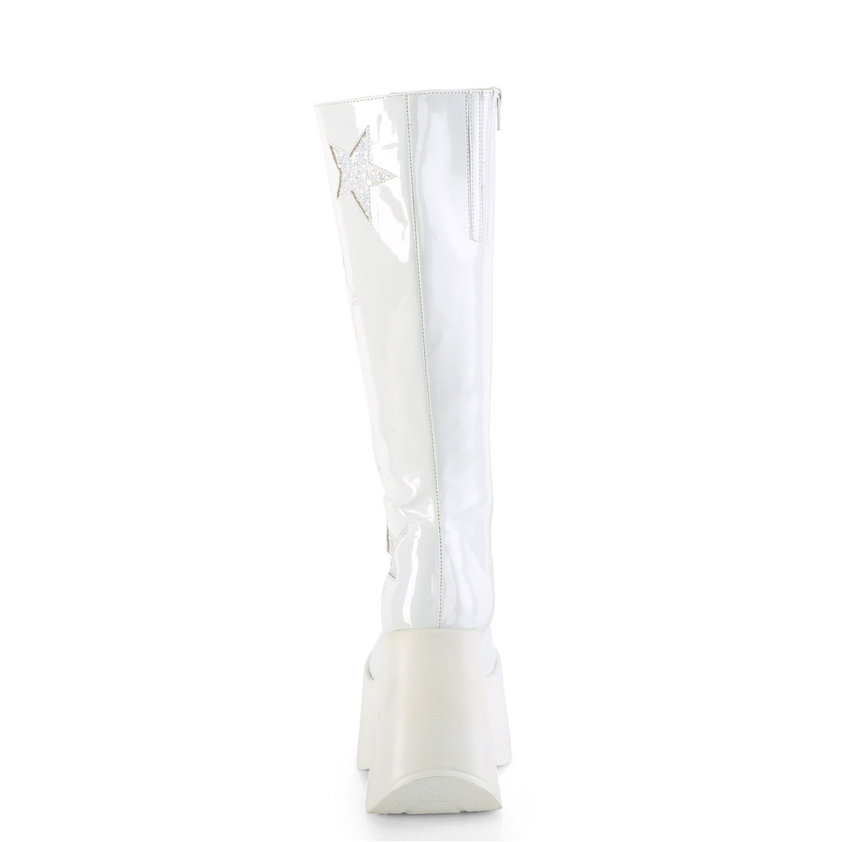 DemoniaCult Bottes DYNAMITE-218 wht pat-wht multi-paillettes