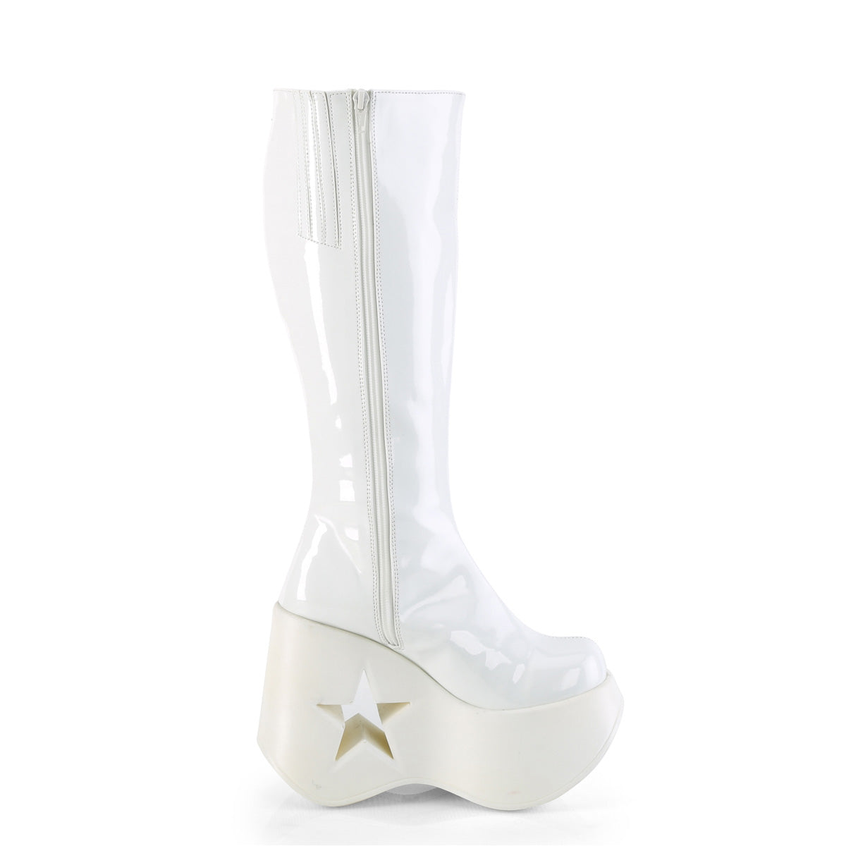 DemoniaCult Bottes DYNAMITE-218 wht pat-wht multi-paillettes
