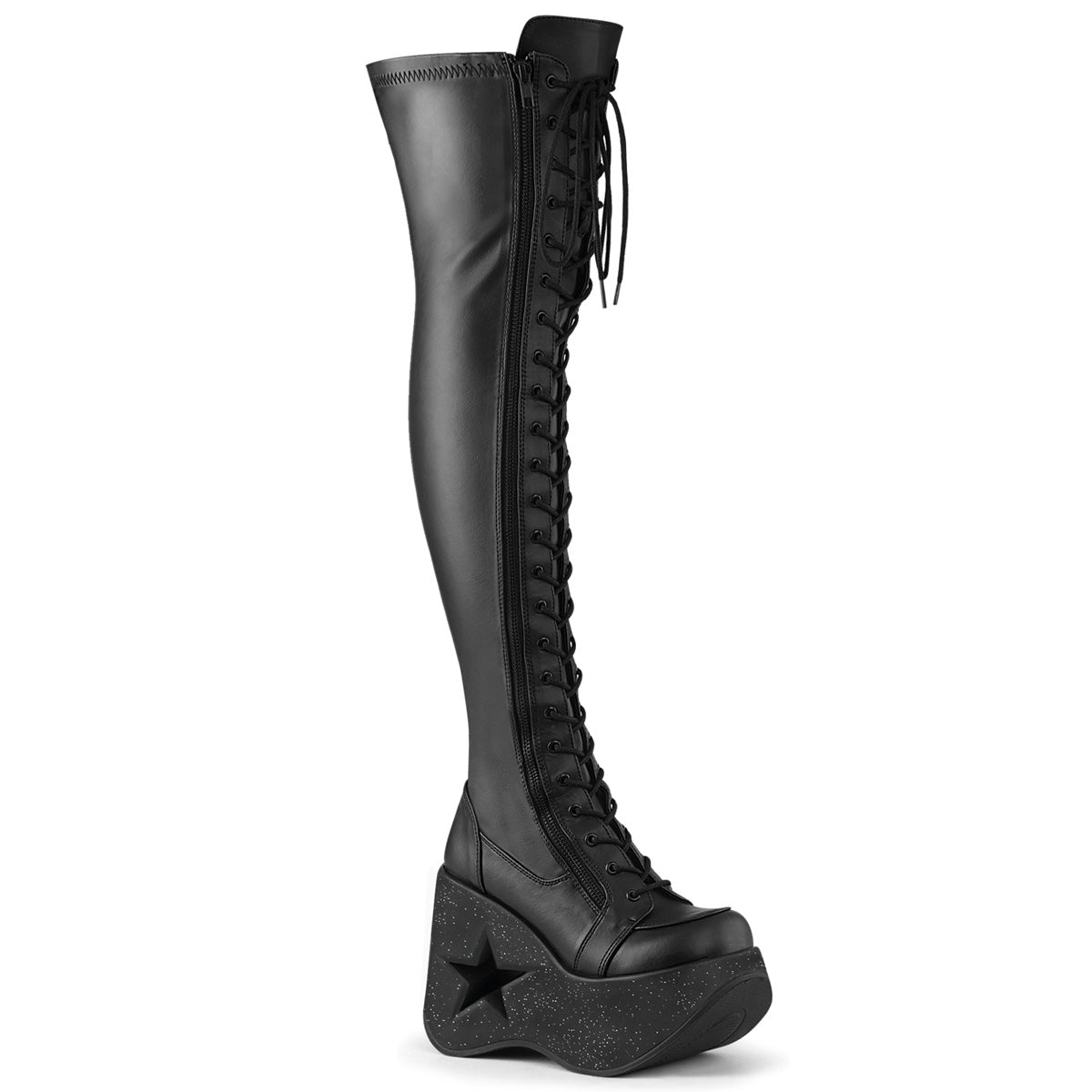DemoniaCult Bottes DYNAMITE-300 Blk Str Vegan Leather