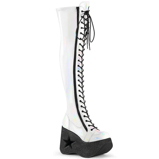 DemoniaCult  Bottes DYNAMITE-300 wht stretch holo