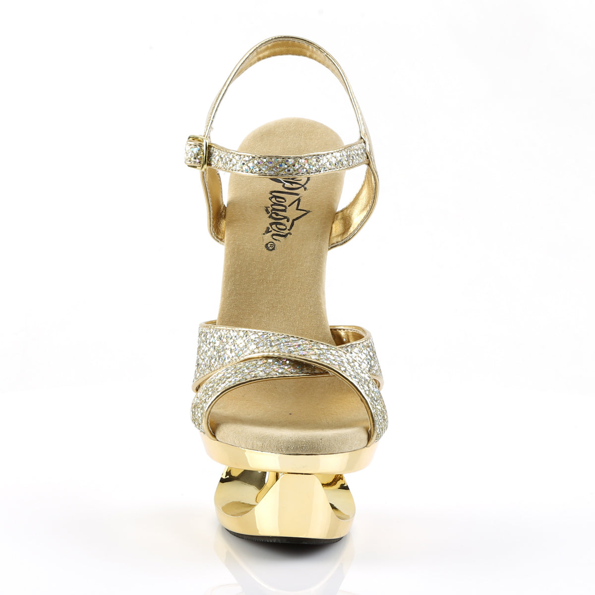 Pleaser Sandales pour femmes ECLIPSE-619g Gold multi gltr / chrome d'or