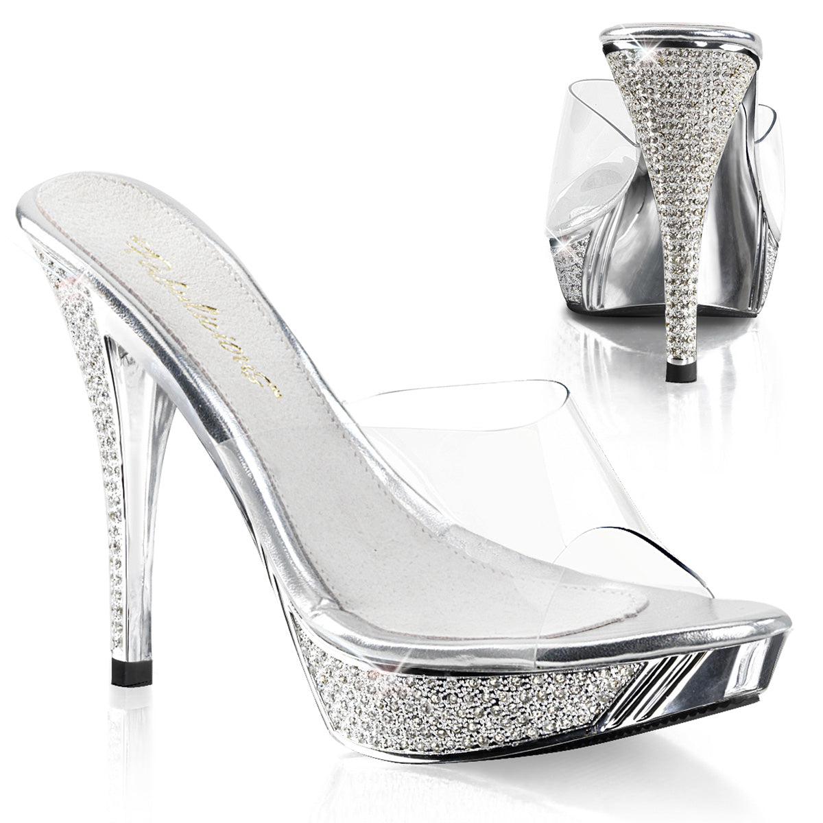 Fabulicious Sandales pour femmes ELEGANT-401 CLR / SLV Chrome