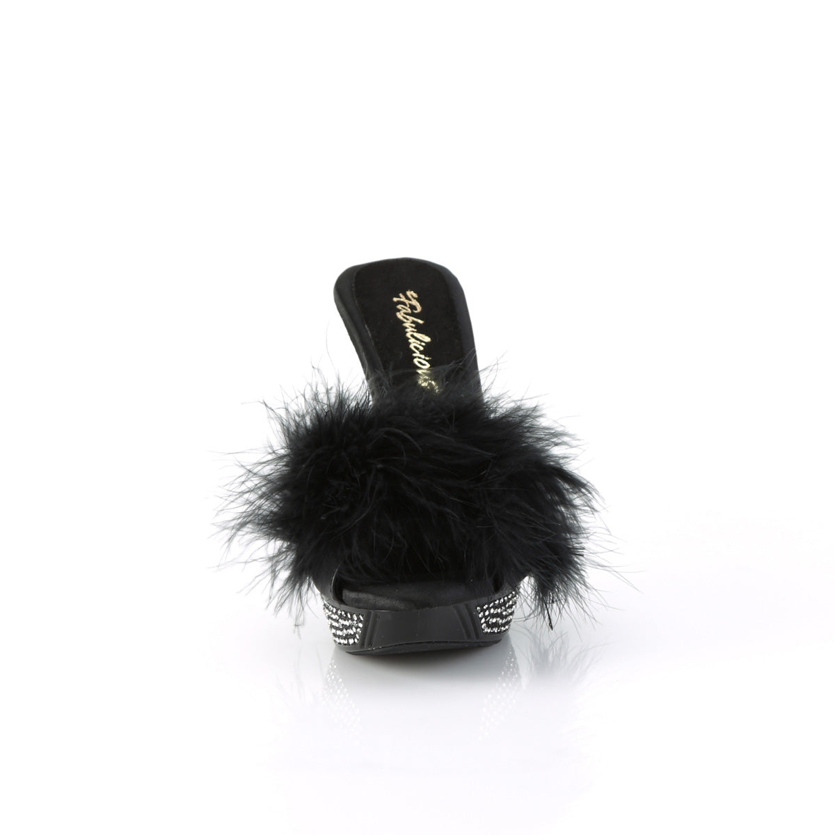 Fabulicious ELEGANT-401f blk marabou-faux cuir / blk