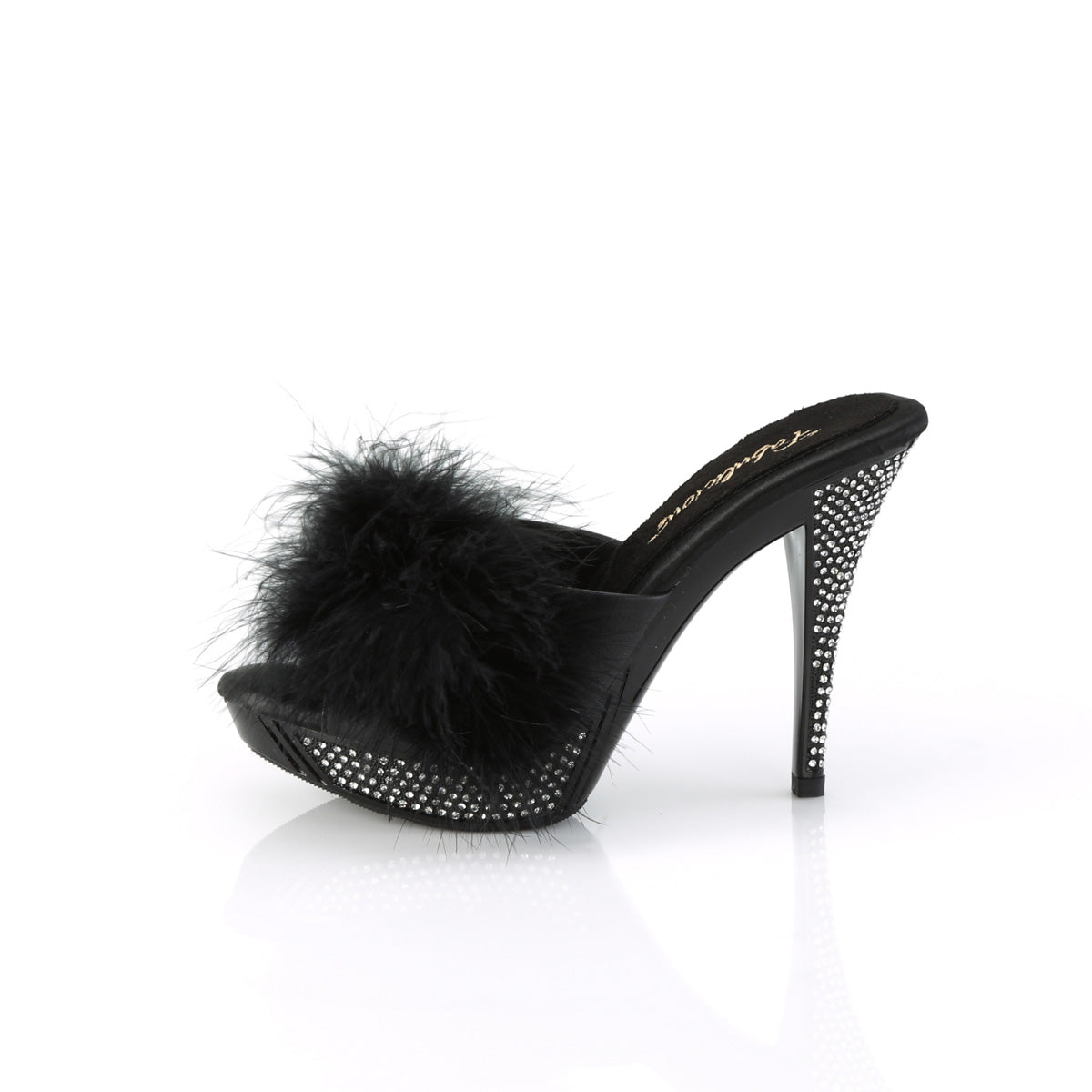 Fabulicious ELEGANT-401f blk marabou-faux cuir / blk