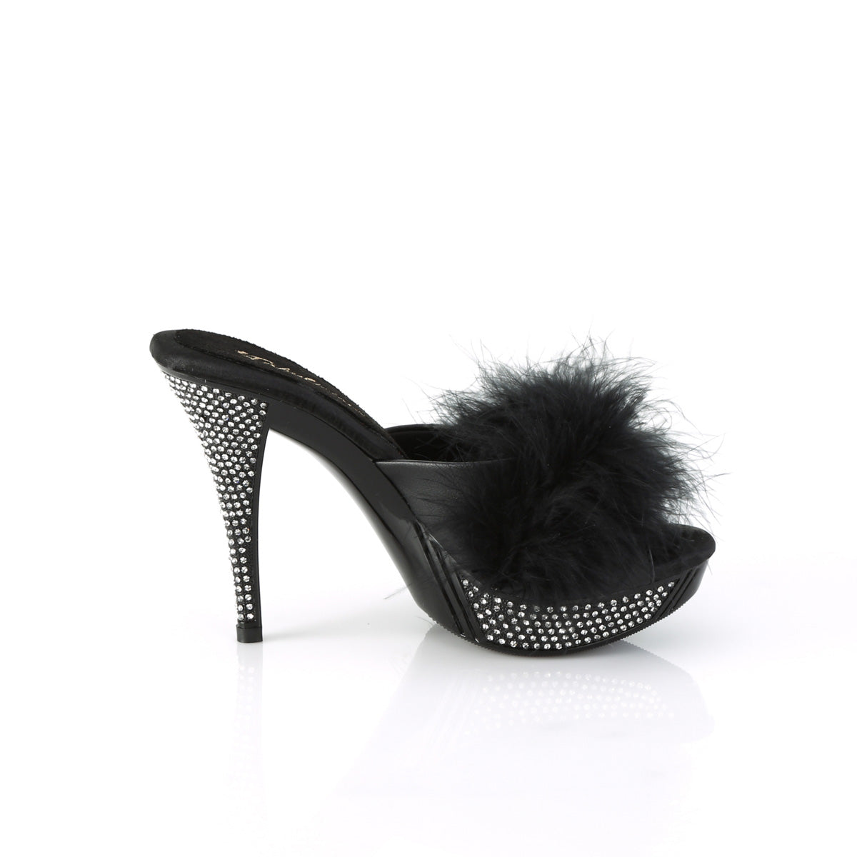 Fabulicious ELEGANT-401f blk marabou-faux cuir / blk