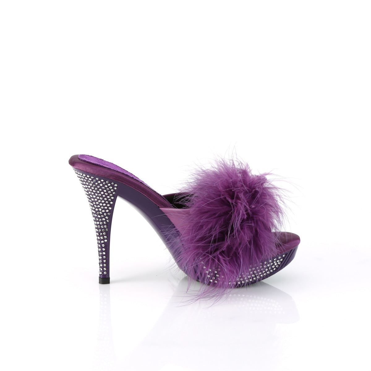 Fabulicious ELEGANT-401f pourpre marabou-faux cuir / violet