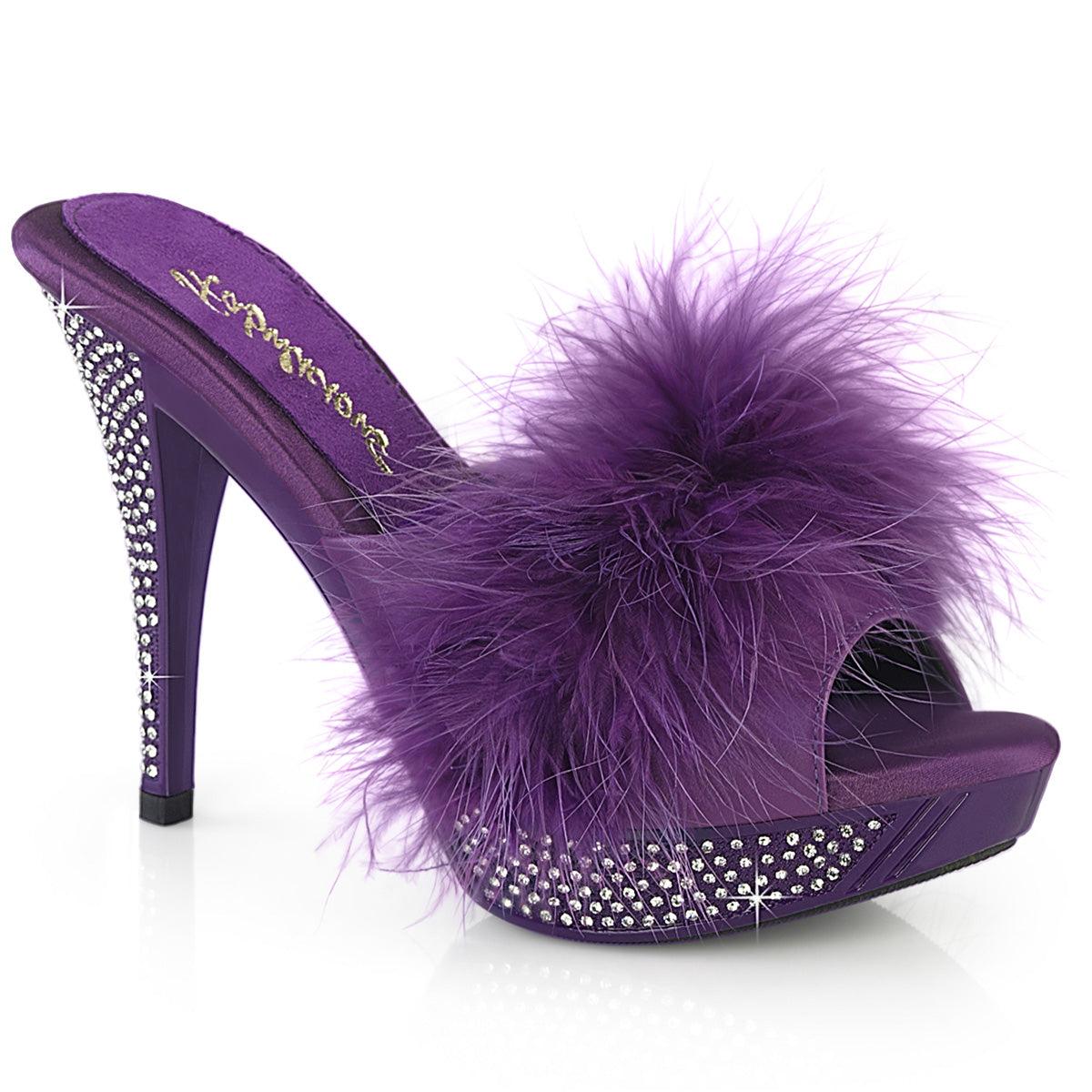Fabulicious ELEGANT-401f pourpre marabou-faux cuir / violet