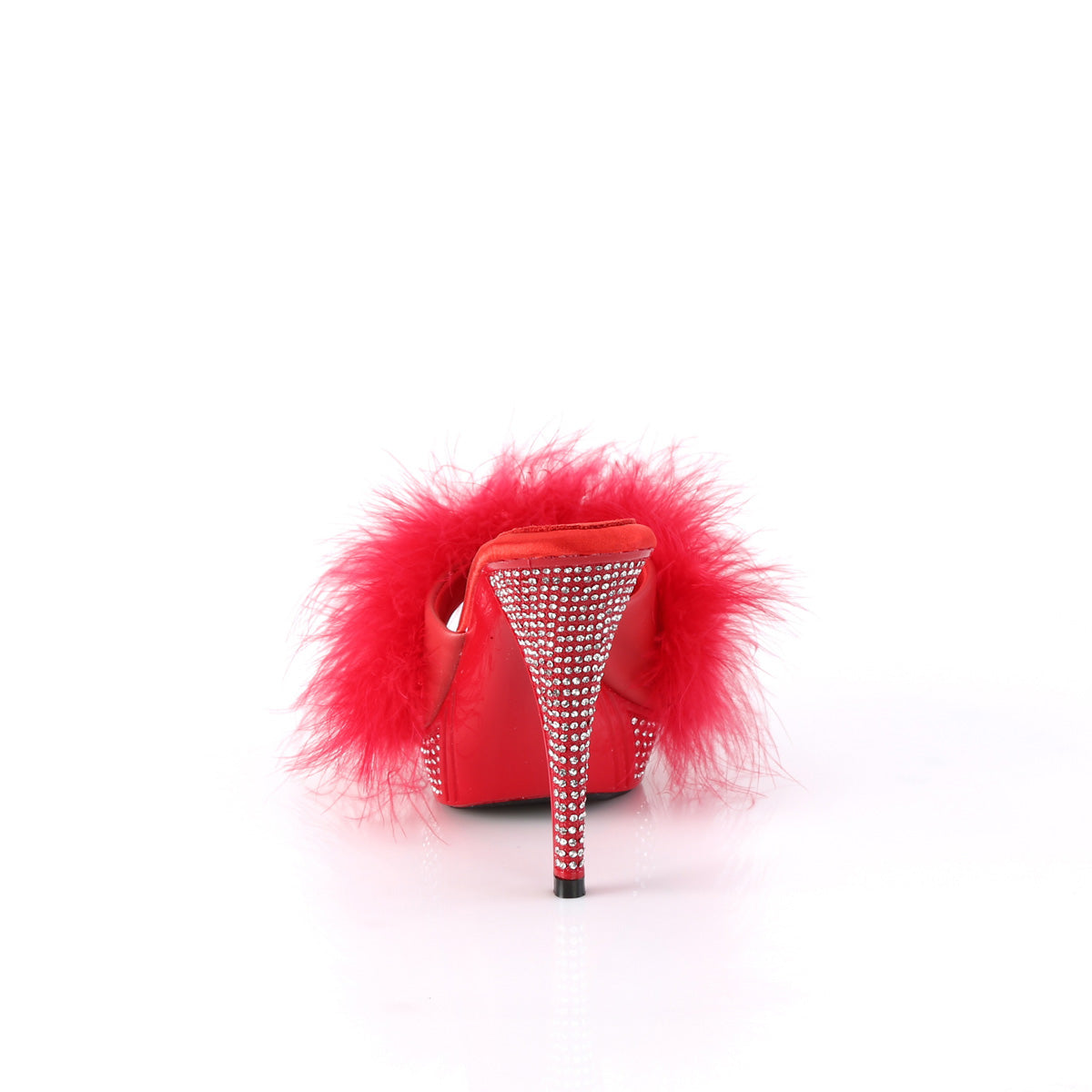 Fabulicious ELEGANT-401f Red Marabou-Faux Leather / rouge