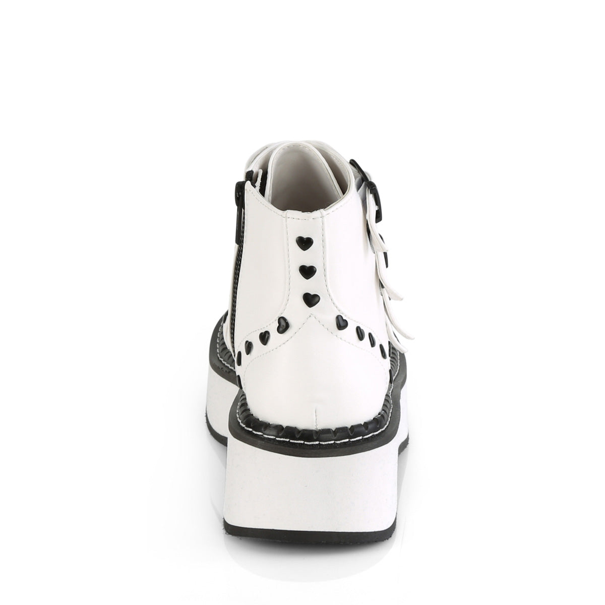 DemoniaCult Bottes de cheville des femmes EMILY-315 cuir végétalien blanc