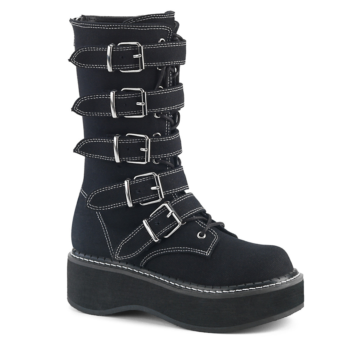 DemoniaCult Bottes de femmes EMILY-341 Blk Canvas